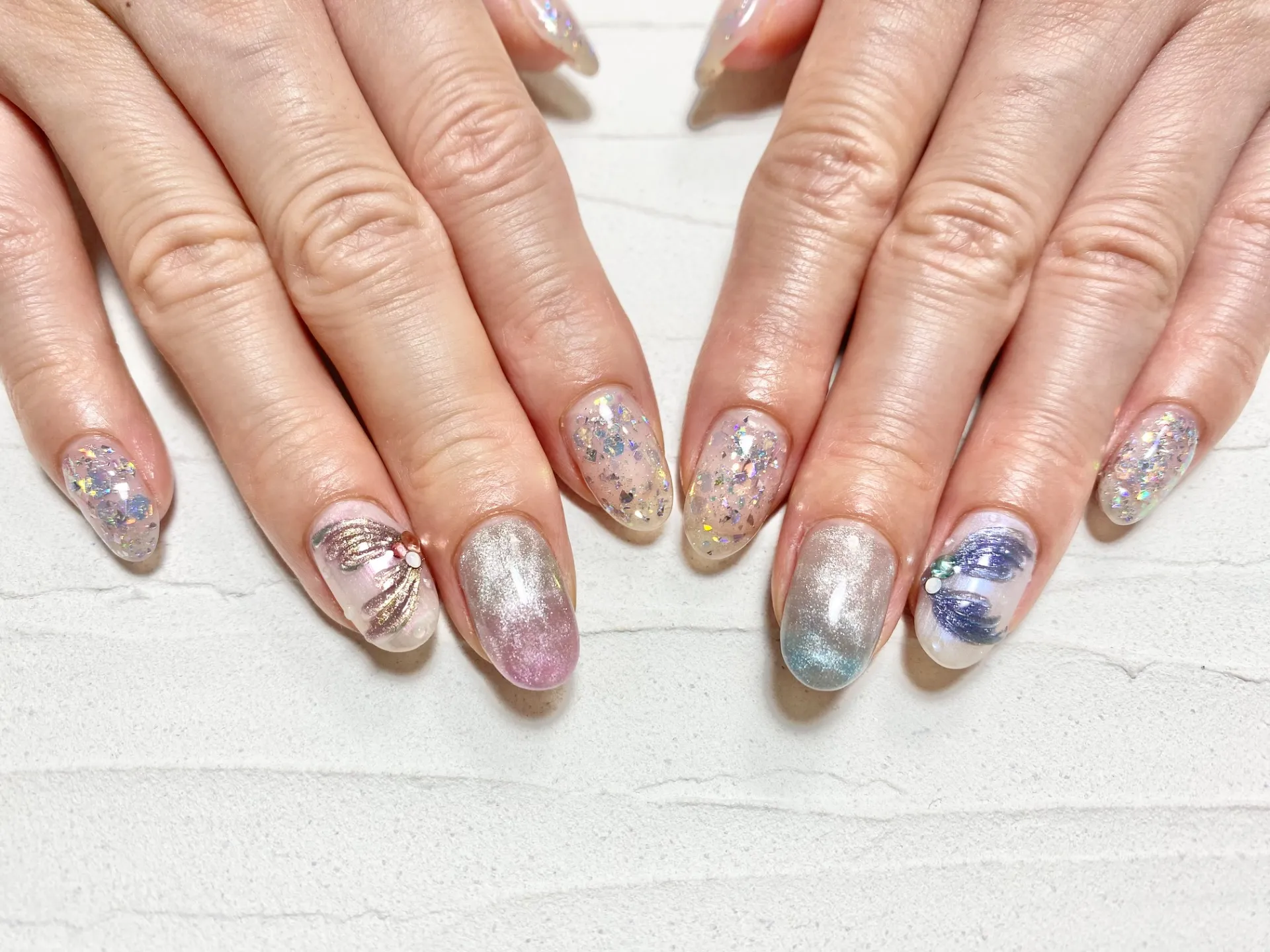 人魚の尾びれネイル🧜‍♀